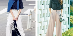 Learn how to wear a fashionable T-shirt + wide-leg pants this summer (each set has charm)