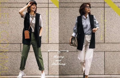 Whether the weather is hot or cold, you can go out with a vest and a shirt or T-shirt (layering is fashionable)