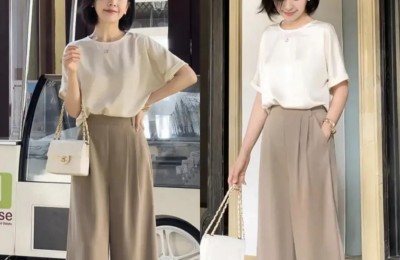 T-shirt + wide-leg pants are elegant and elegant (the effect of middle-aged women wearing this in summer is unusual)