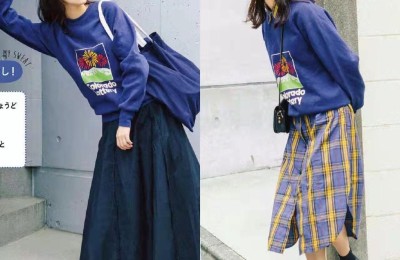 Letter sweatshirt + skirt is a pair of temperament CP (wearing elegantly in spring will make you look younger)